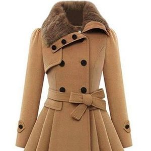 Zeagoo Women's Thick Wool Trench Coat Jacket